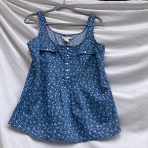 Levi’s blue floral sleeveless top, size medium